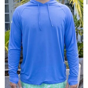 Men's Performance Hooded Long-Sleeve Shirt in Blue